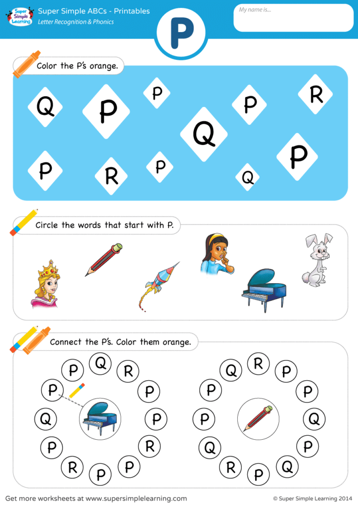 Letter Recognition Phonics Worksheet