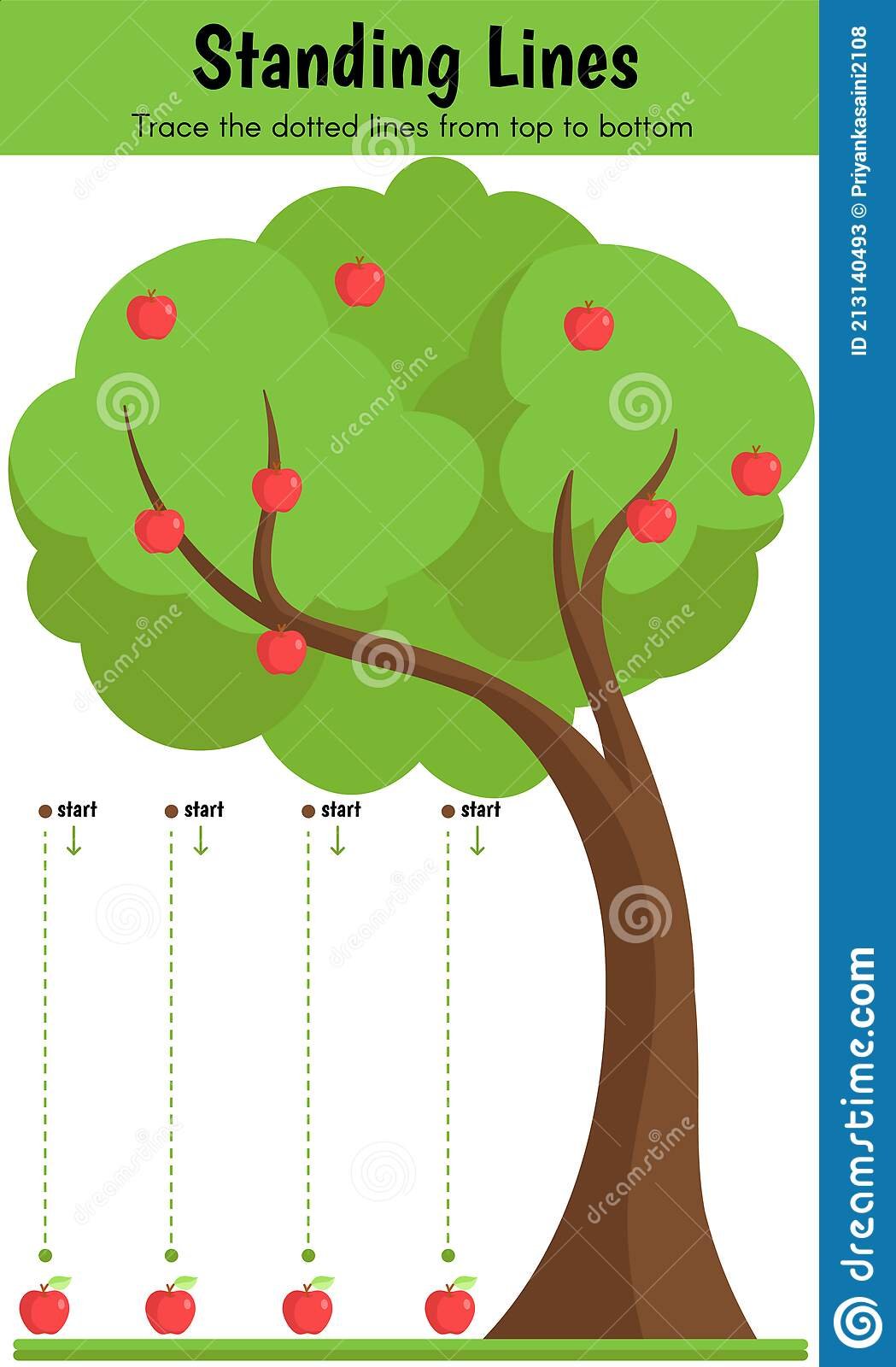 Line Tracing Worksheet For Kids Practicing Fine Motor Skills