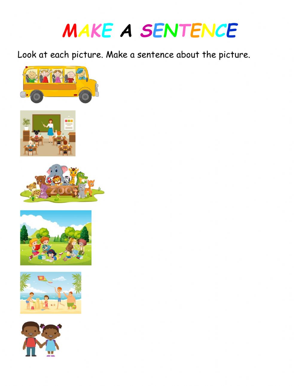 Making Sentences Online Worksheet