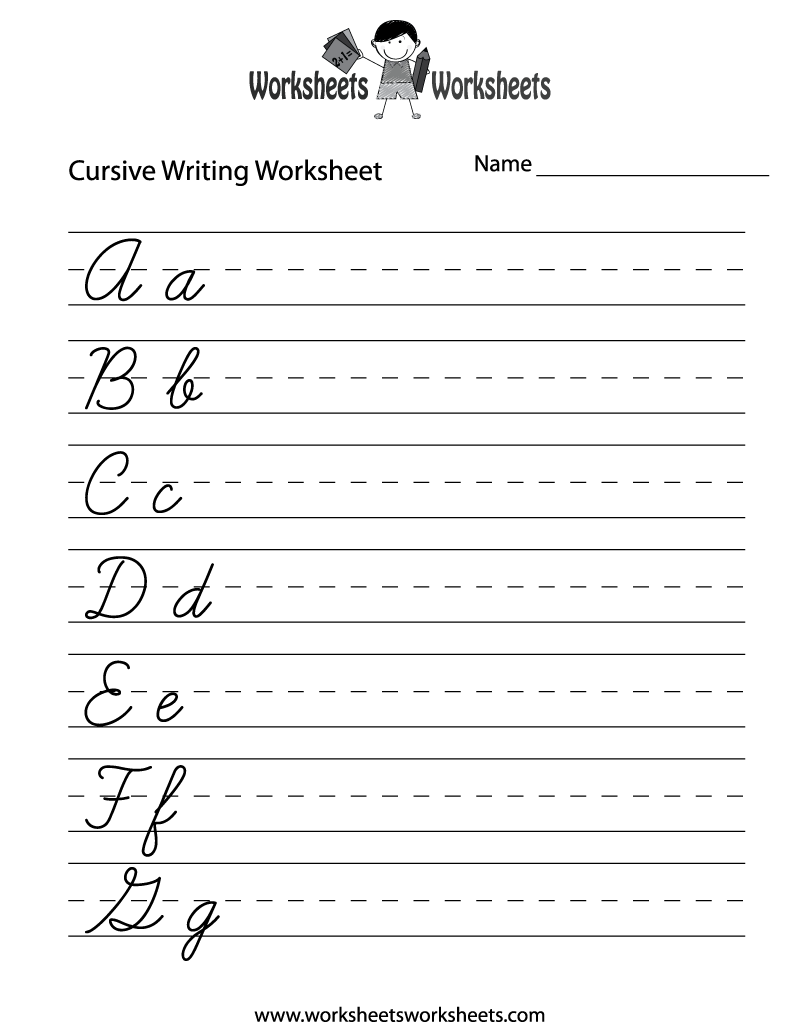Practice Cursive Writing Worksheet