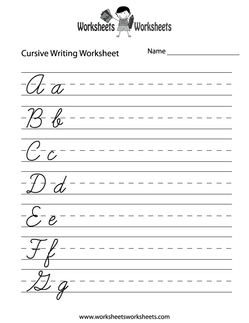 Practice Cursive Writing Worksheet