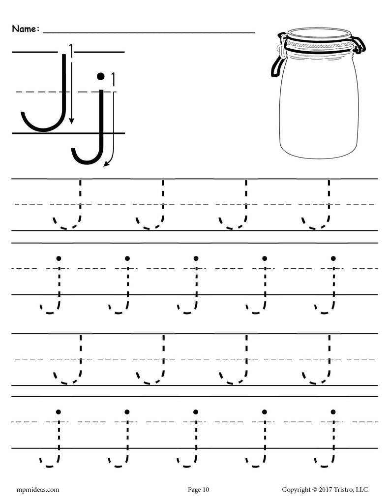 Printable Letter J Tracing Worksheet Supplyme