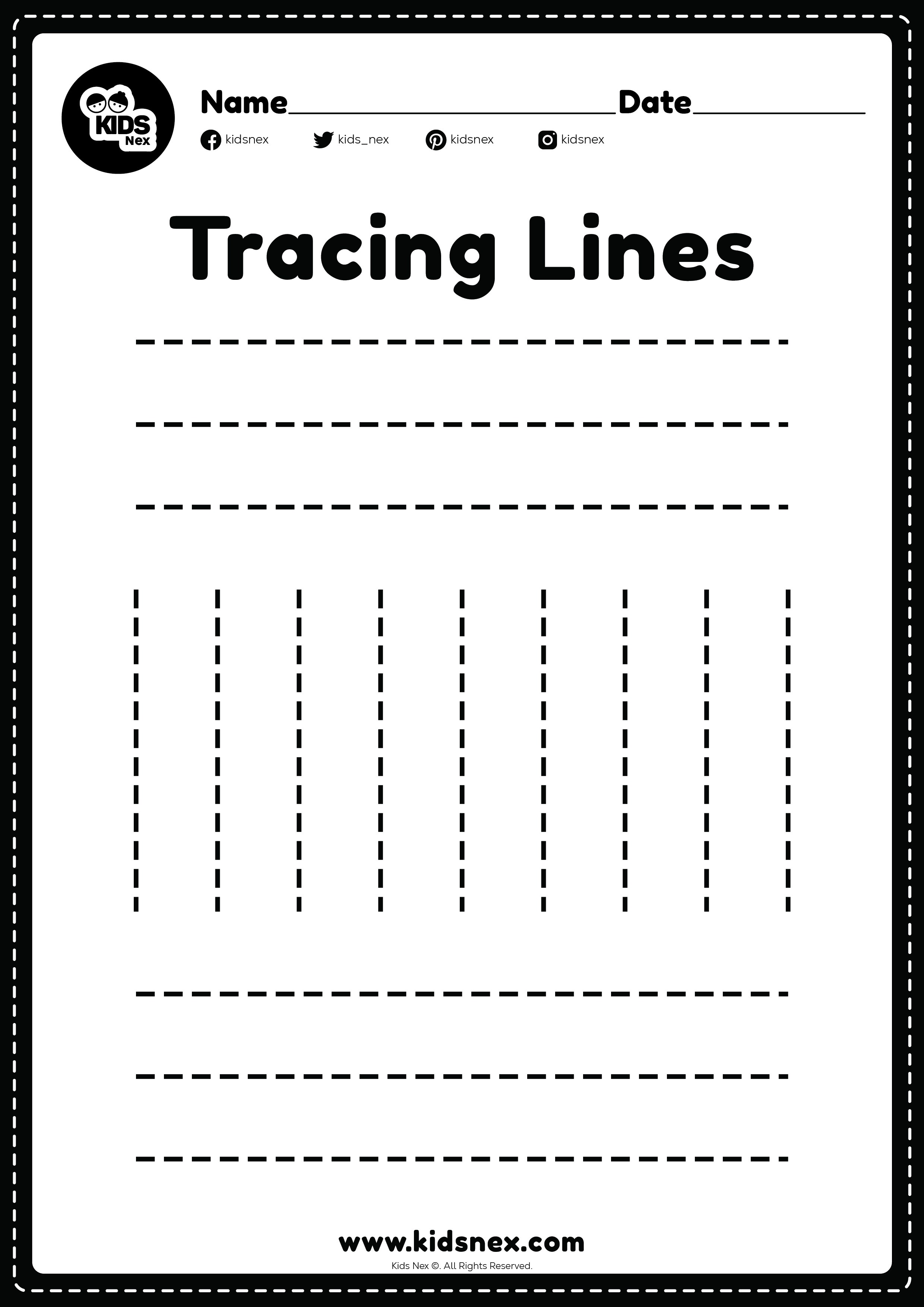 Standing And Sleeping Lines Tracing Worksheet