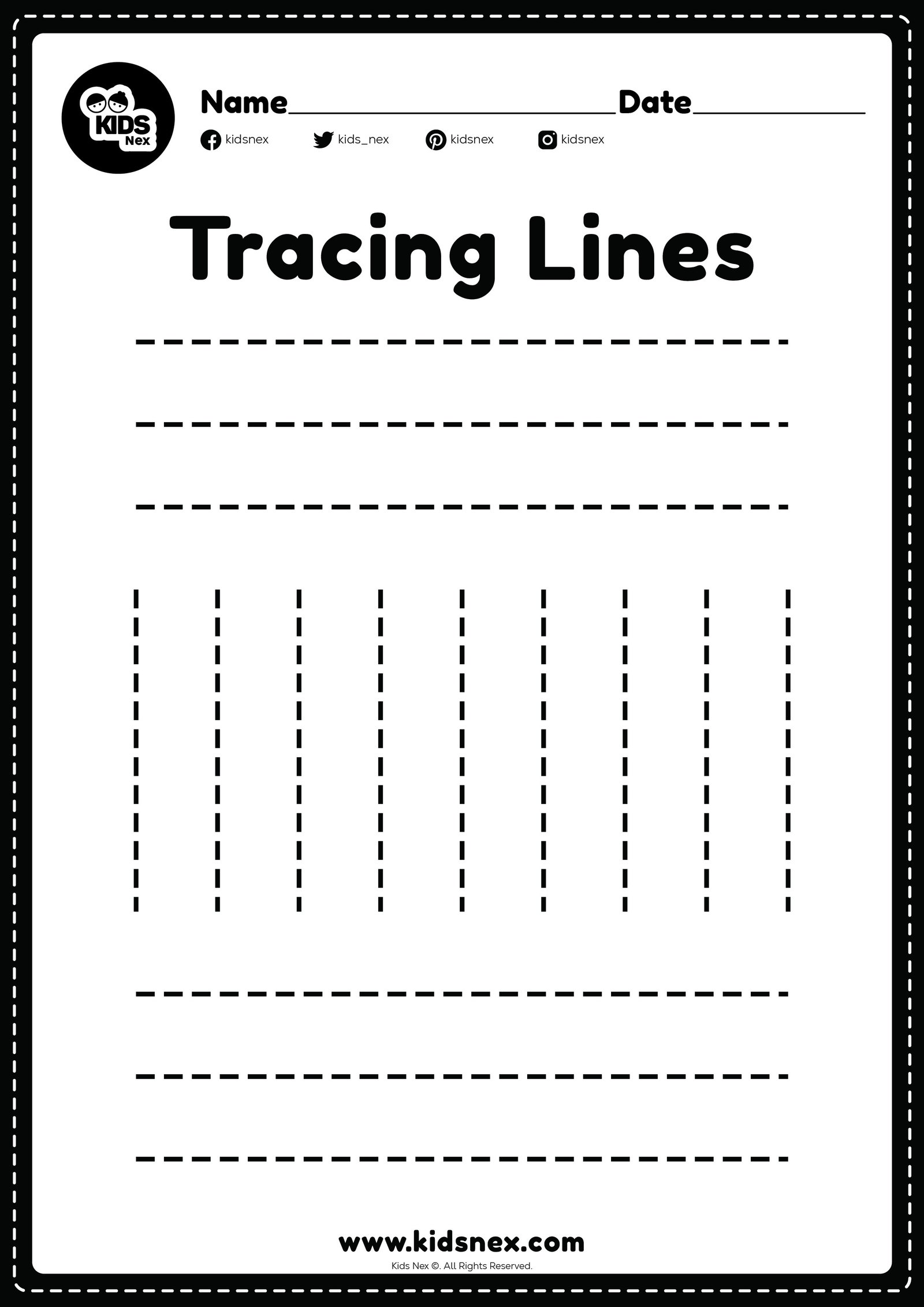 Standing And Sleeping Lines Tracing Worksheet