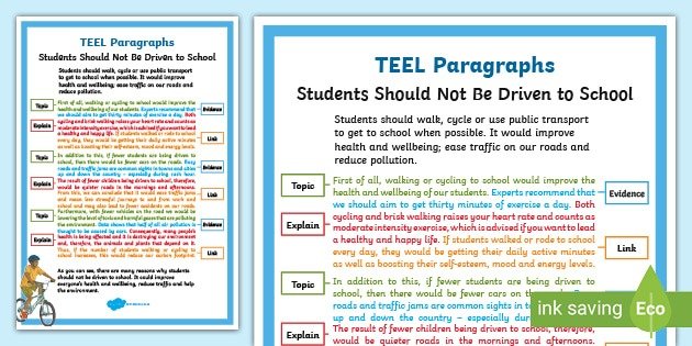 Teel Paragraph Example A Display Poster