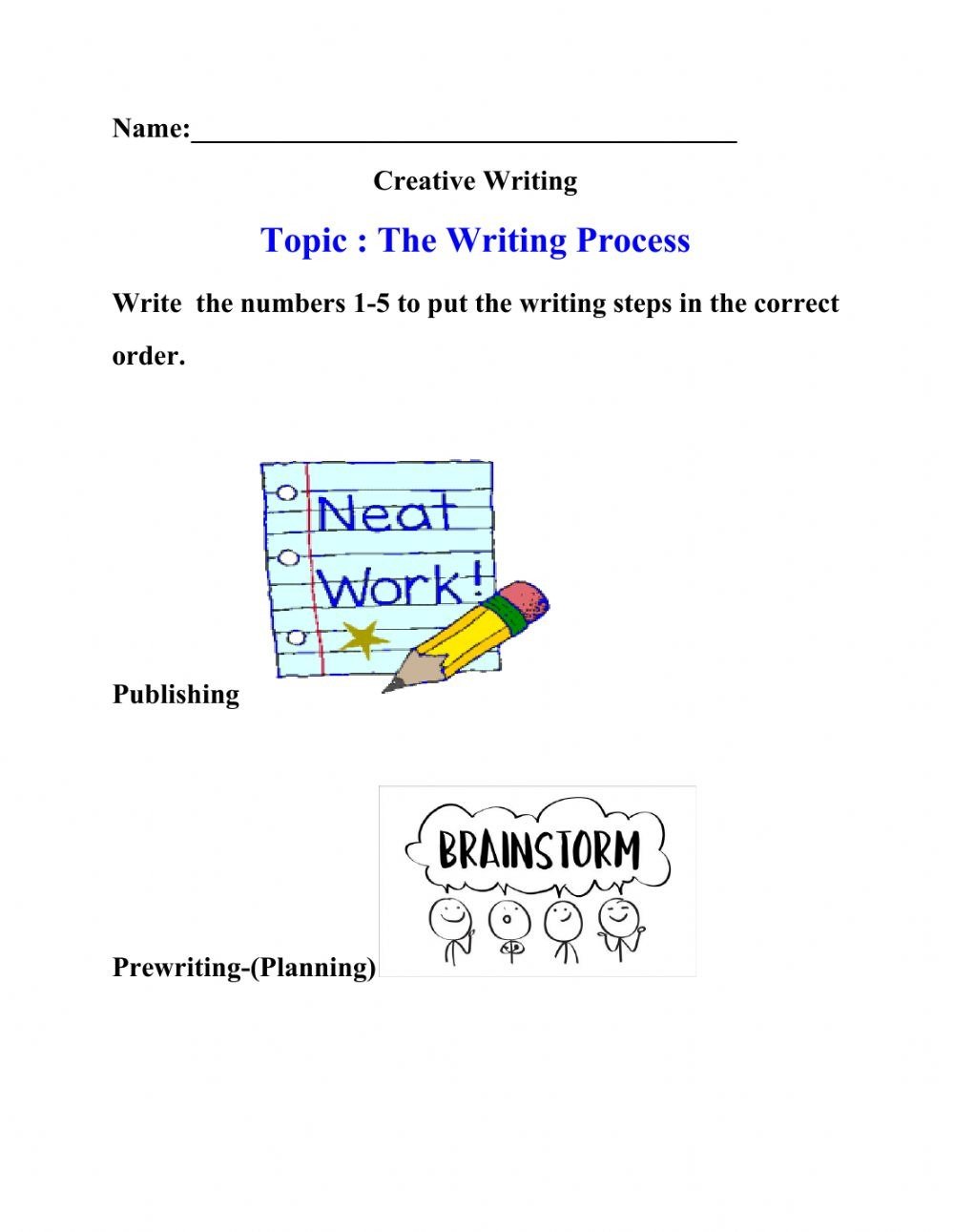 The Writing Process Activity