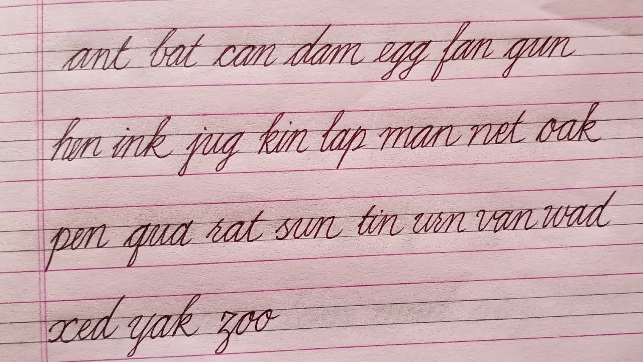 Three Letter Words In Cursive Three Letter Words In Cursive