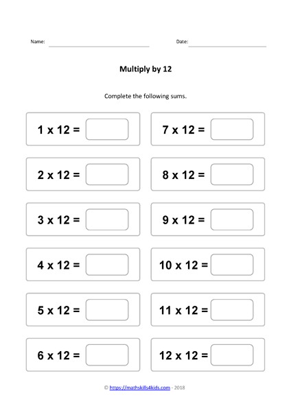 Times Table Worksheets Pdf