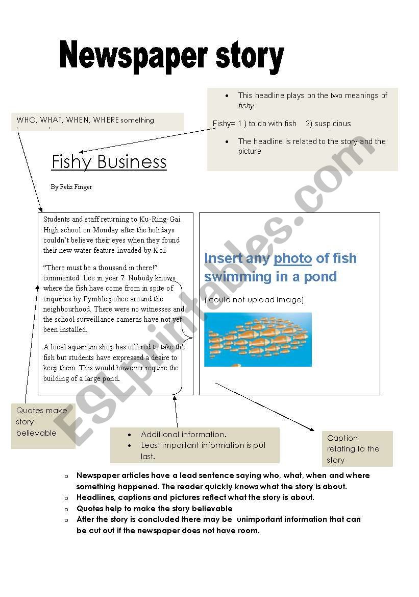 Writing A Newspaper Article Example And Scaffold