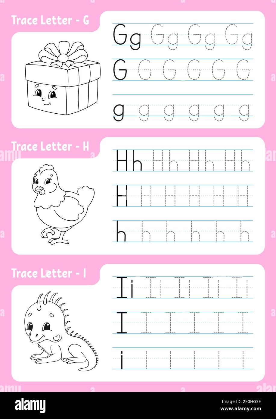 Writing Letters Tracing Page Worksheet For Kids Practice Sheet