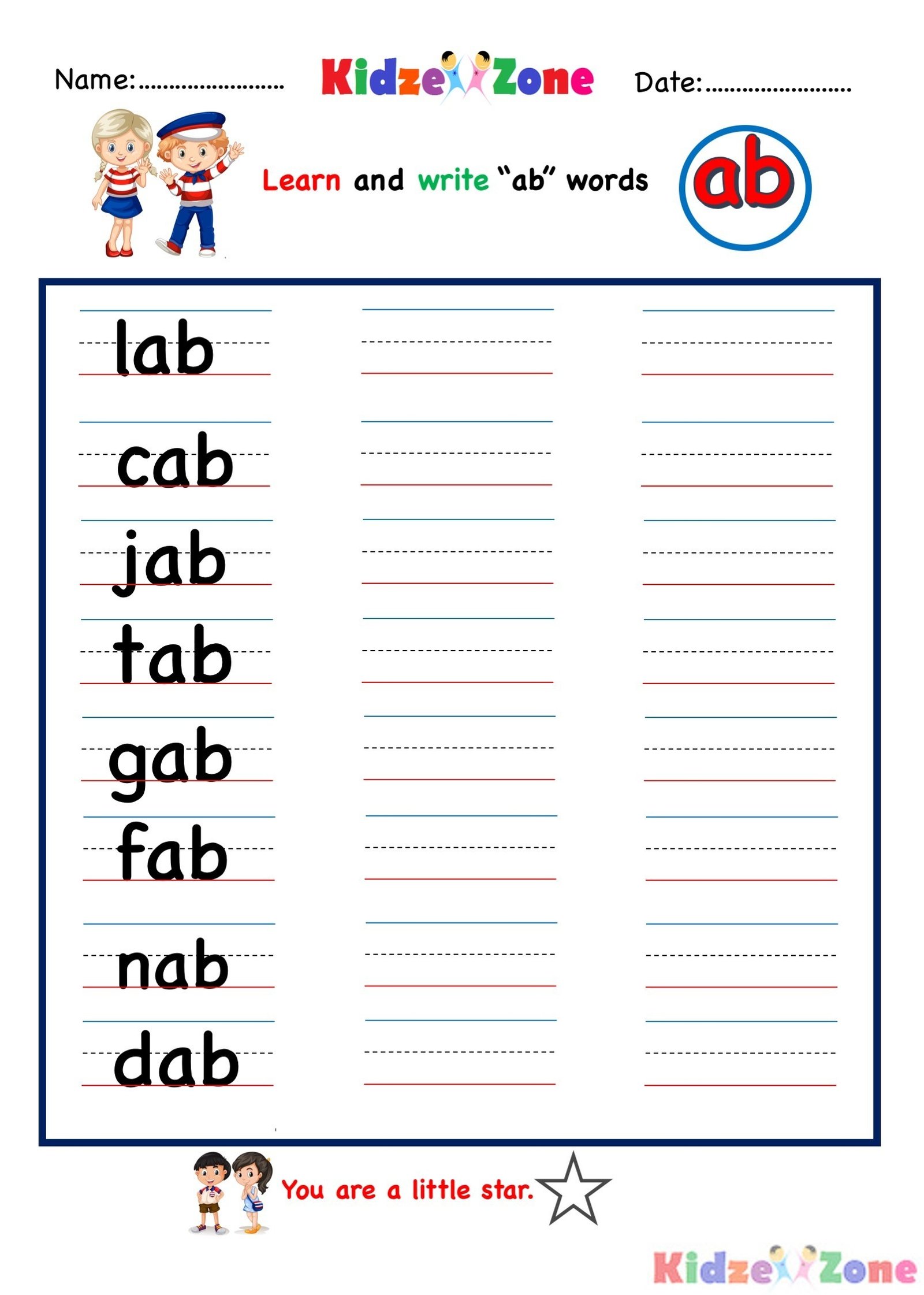 Ab Word Family