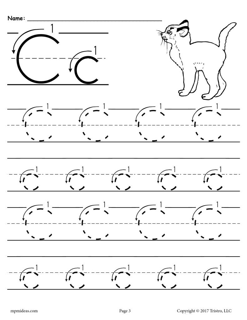 Alphabet Letter Tracing Worksheets With Number And Arrow Guides