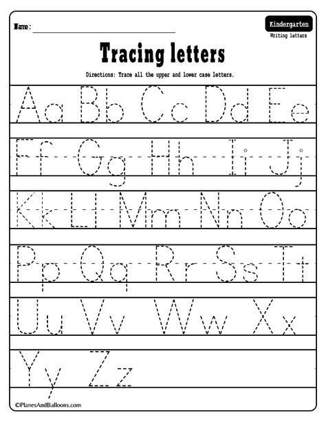 Alphabet Tracing Worksheets A