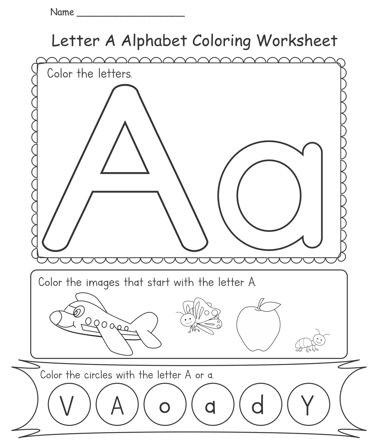 Printable Letter A Worksheets For Kindergarten - GoodWorksheets