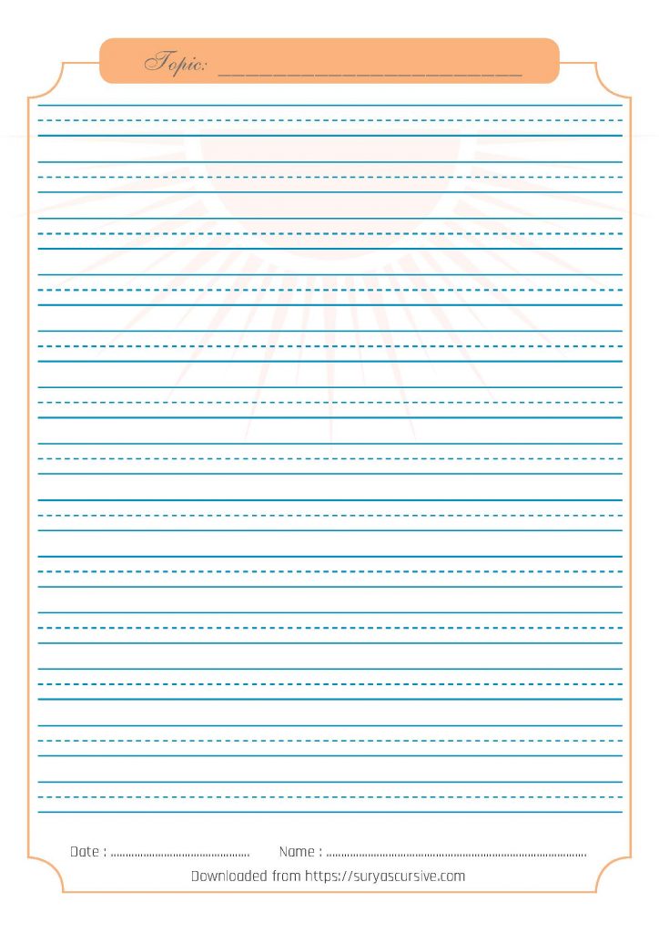 Blank Handwriting Worksheet