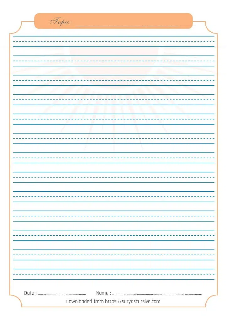 Blank Cursive Writing Practice Worksheets