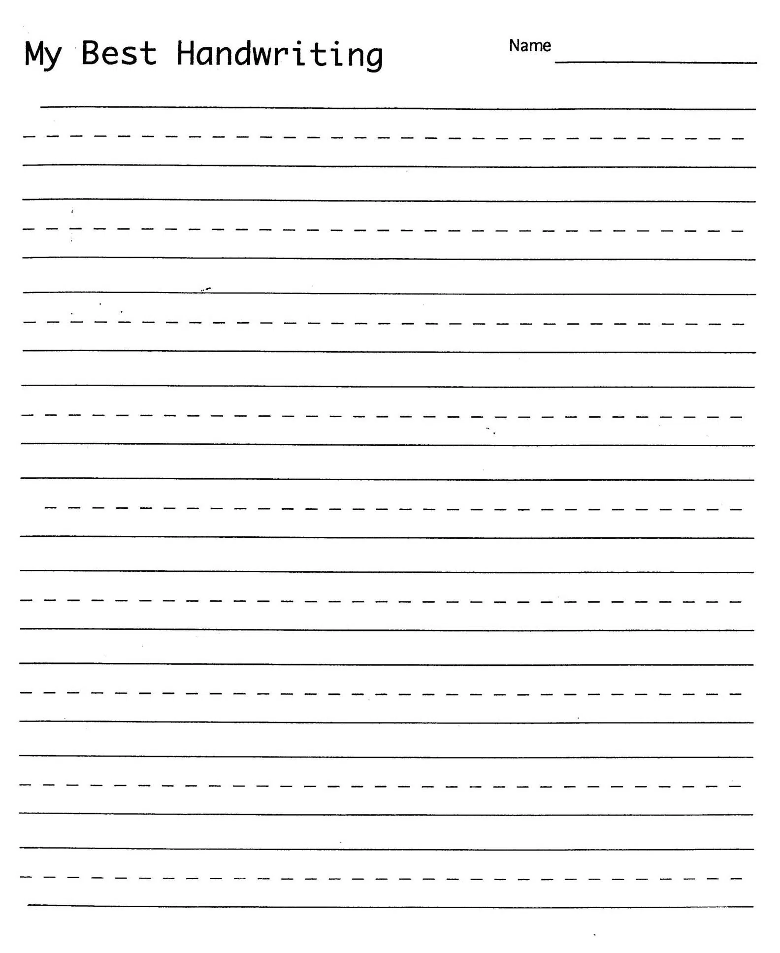 Blank Handwriting Worksheets