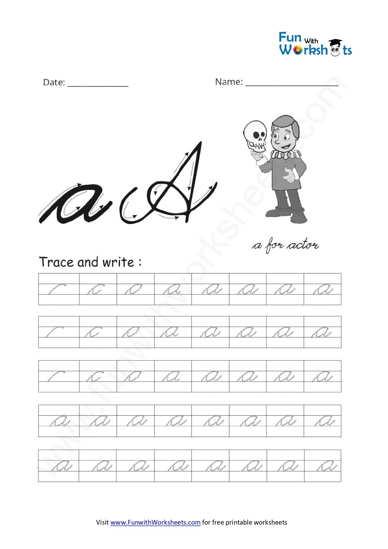 Cursive Handwriting Small Letter A