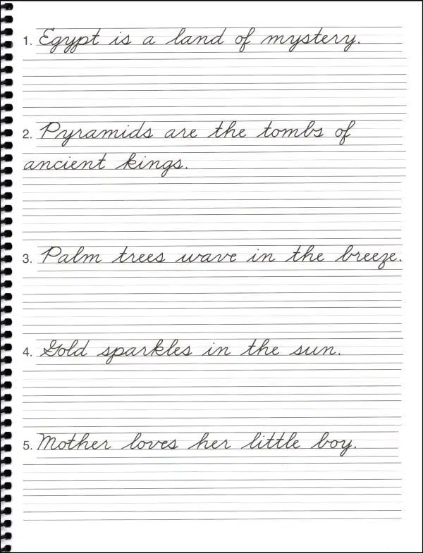 Cursive Writing Practice Sentences