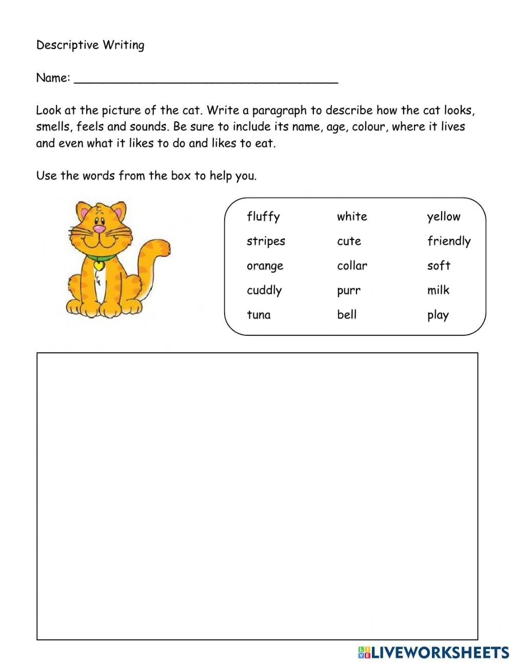 Descriptive Writing Worksheets