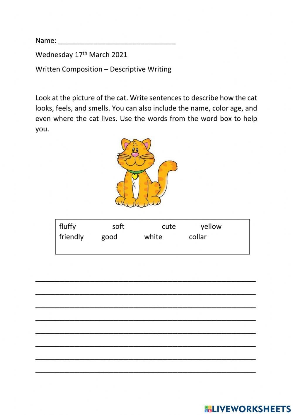 Descriptive Writing Online Pdf Activity