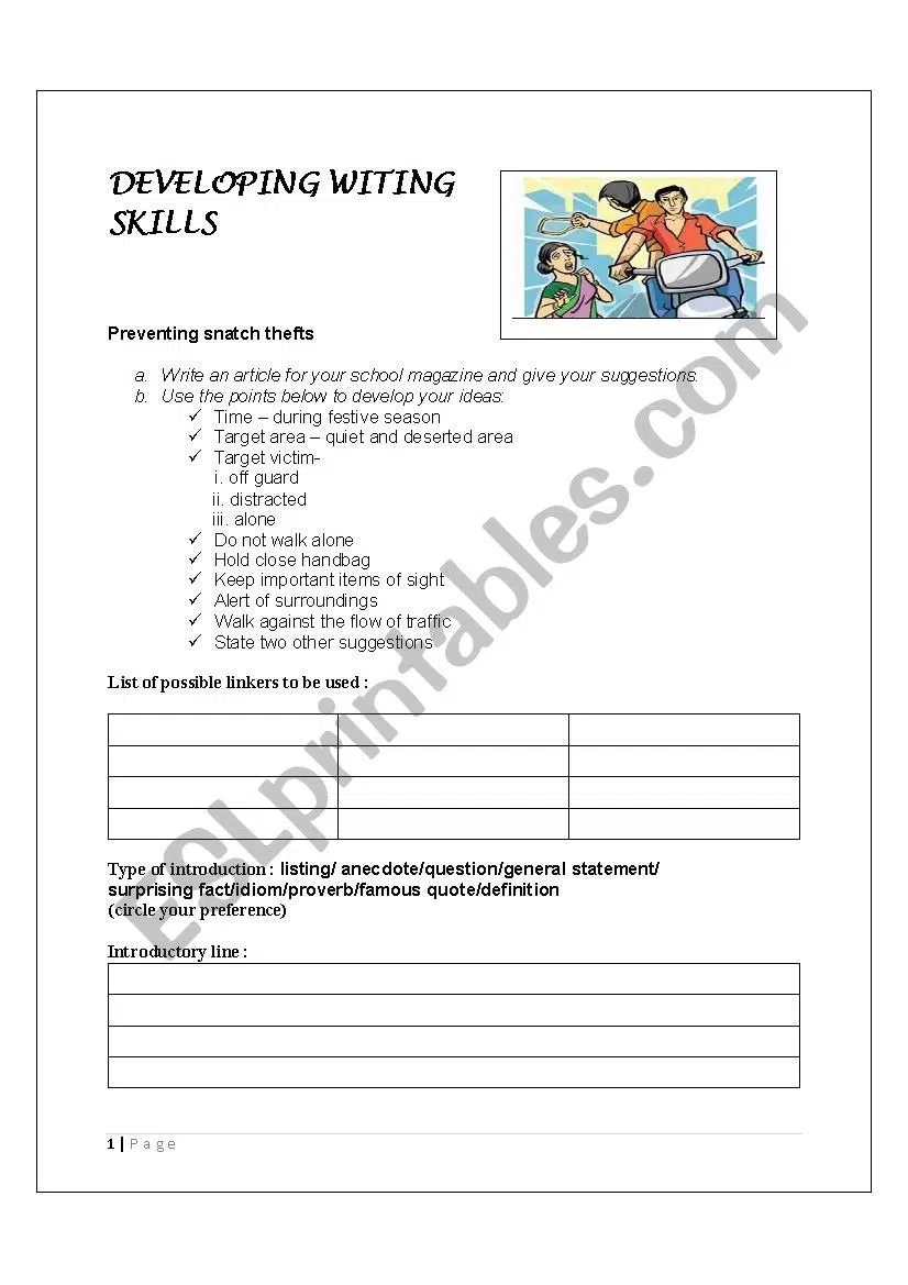 Writing Skills Worksheets