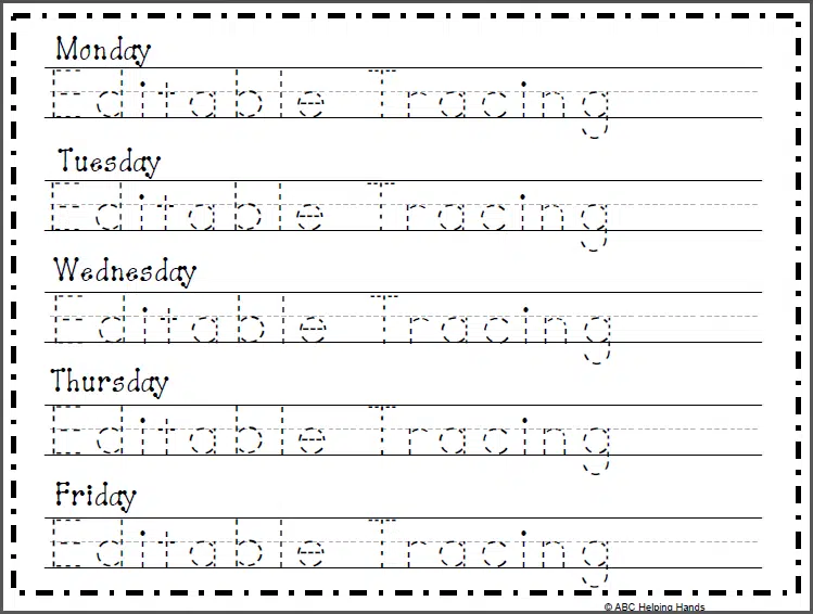 Name Tracing Worksheets