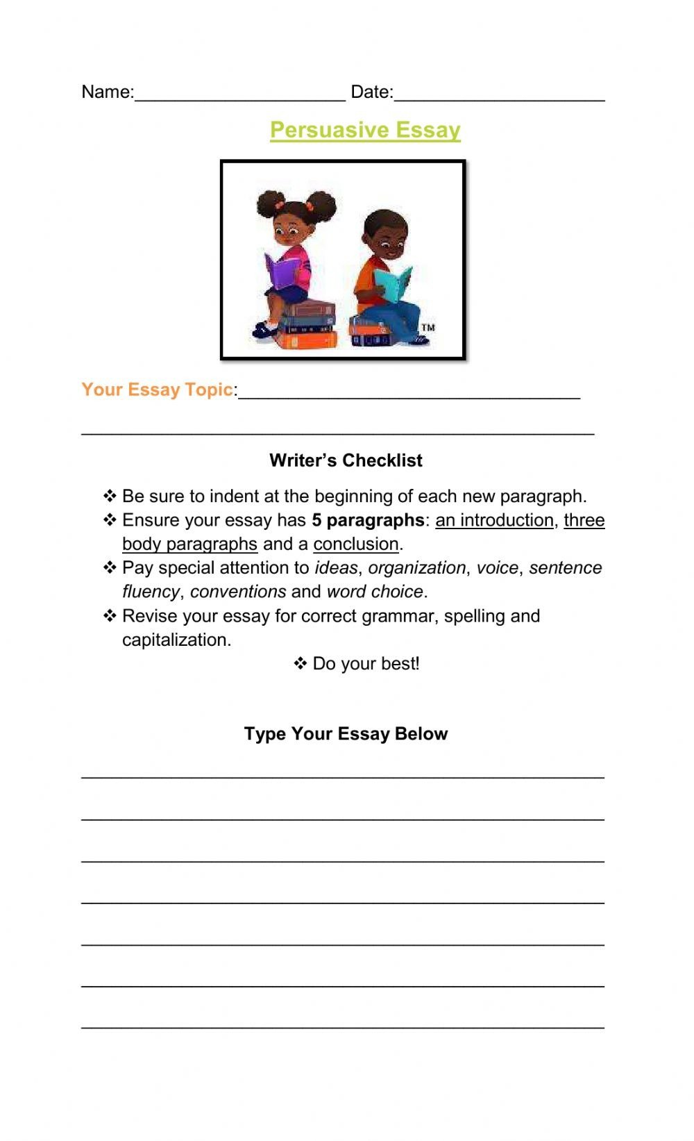 Essay Writing Interactive Activity