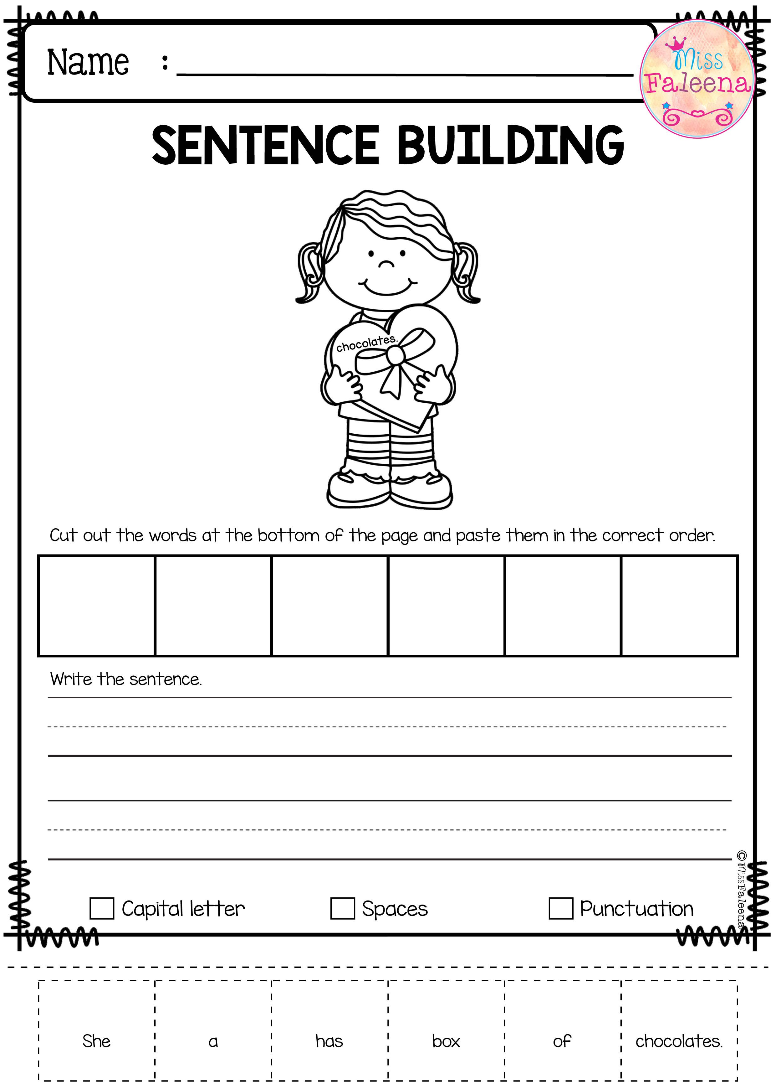 February Sentence Building Has Pages Of Sentence Building