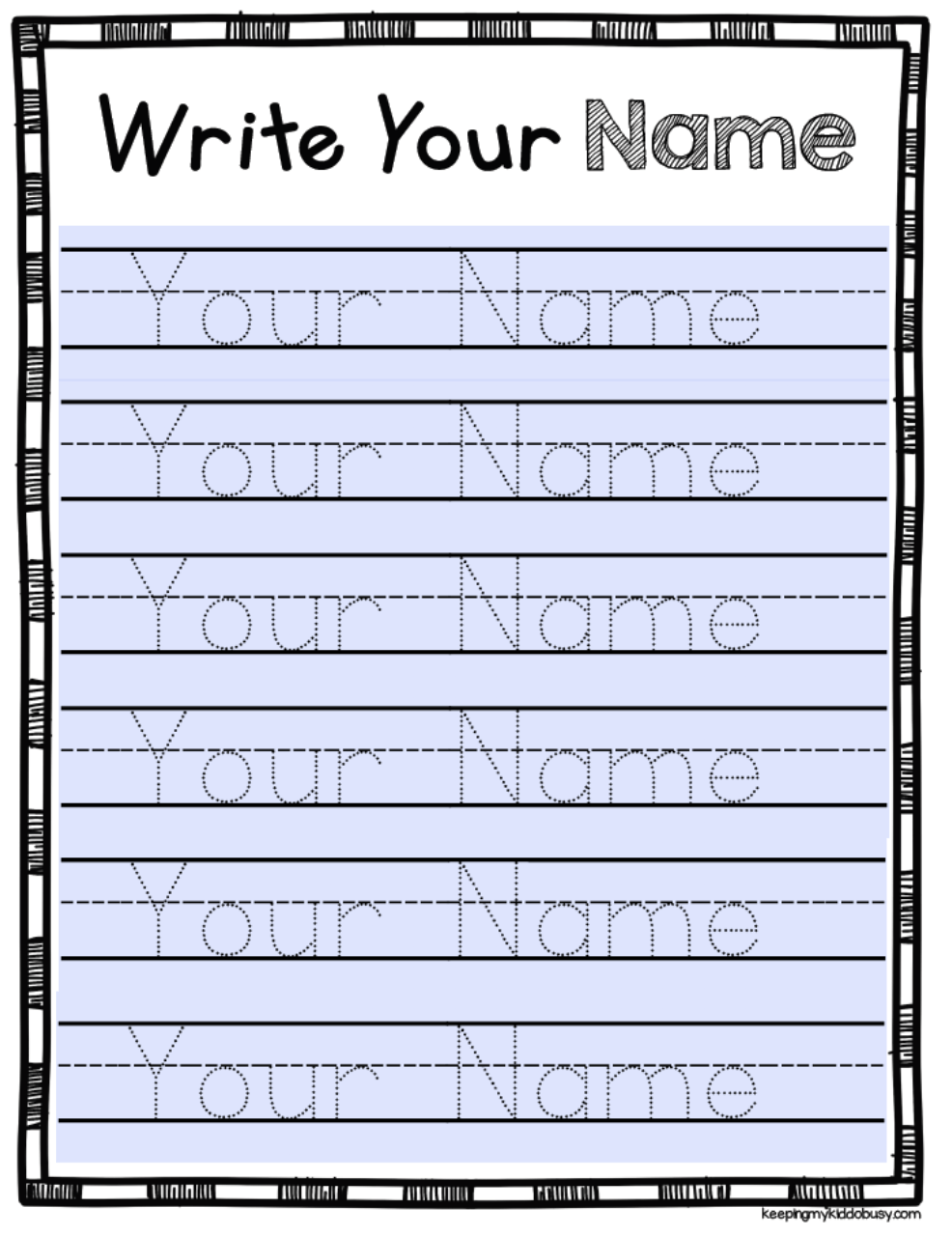 Free Editable Name Tracing Activity
