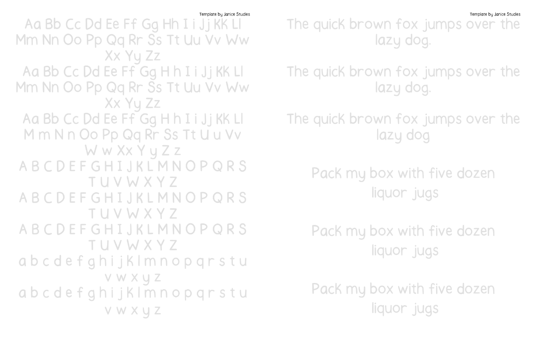 Free Font Handwriting Practice Janice Studies