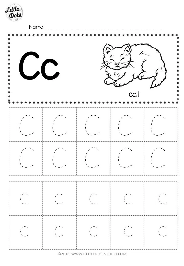 Free Letter C Tracing Worksheets
