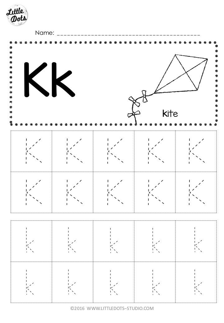 Free Letter K Tracing Worksheets