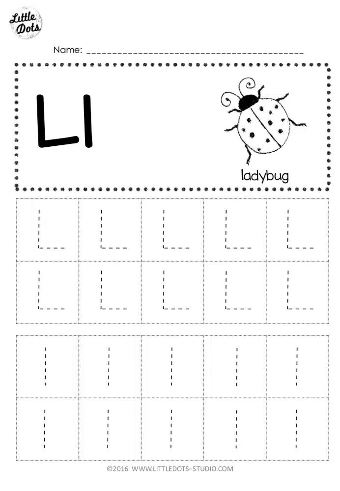 Free Letter L Tracing Worksheets