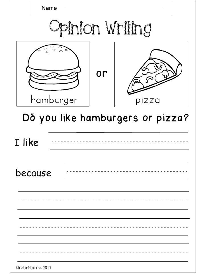 Free Opinion Writing Worksheet