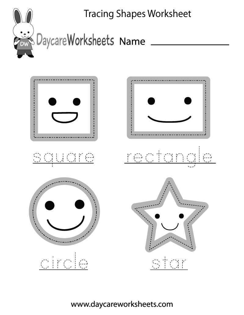 Free Preschool Tracing Shapes Worksheet