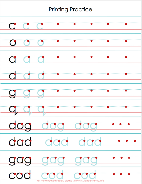 Free Printing Practice Sheets To Help With Letter Reversals