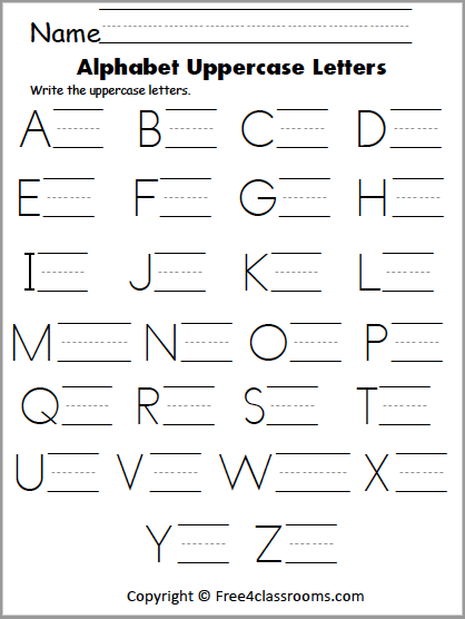Free Uppercase Letter Writing Worksheet