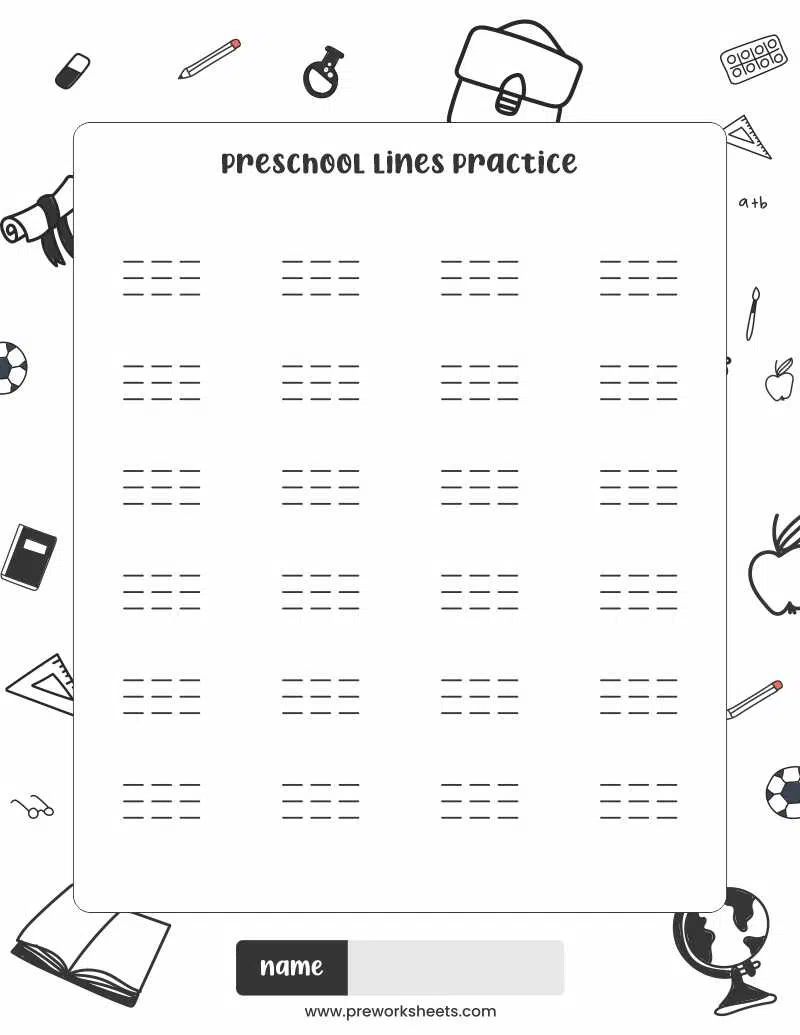 Tracing Lines Worksheets