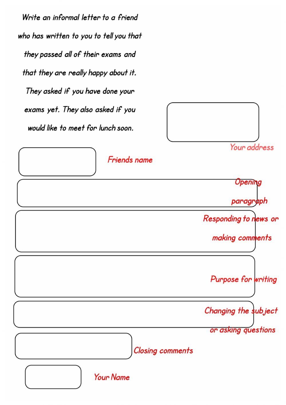 Informal Letter Writing Interactive Worksheet
