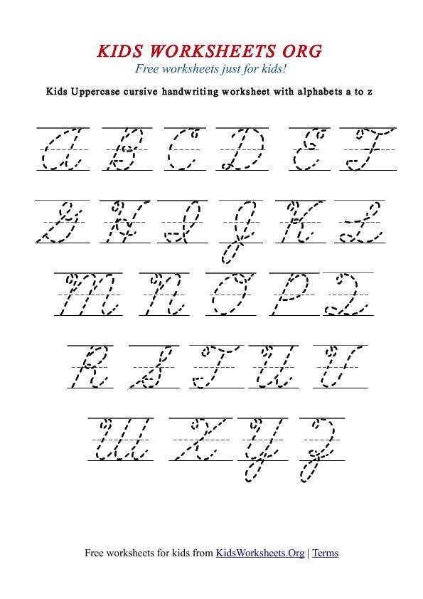 Kids Cursive Handwriting Worksheets A