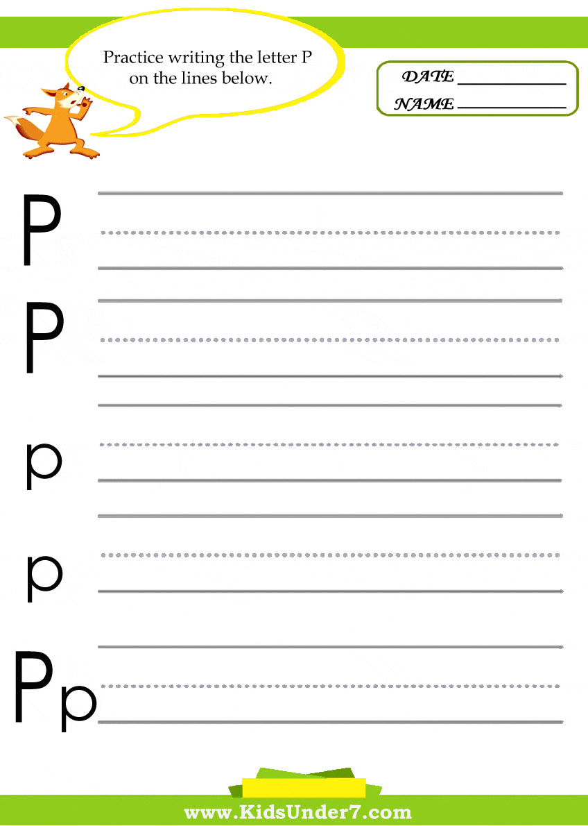 Kids Under Letter P Practice Writing Worksheet Kids Under Letter P Practice Writing Worksheet