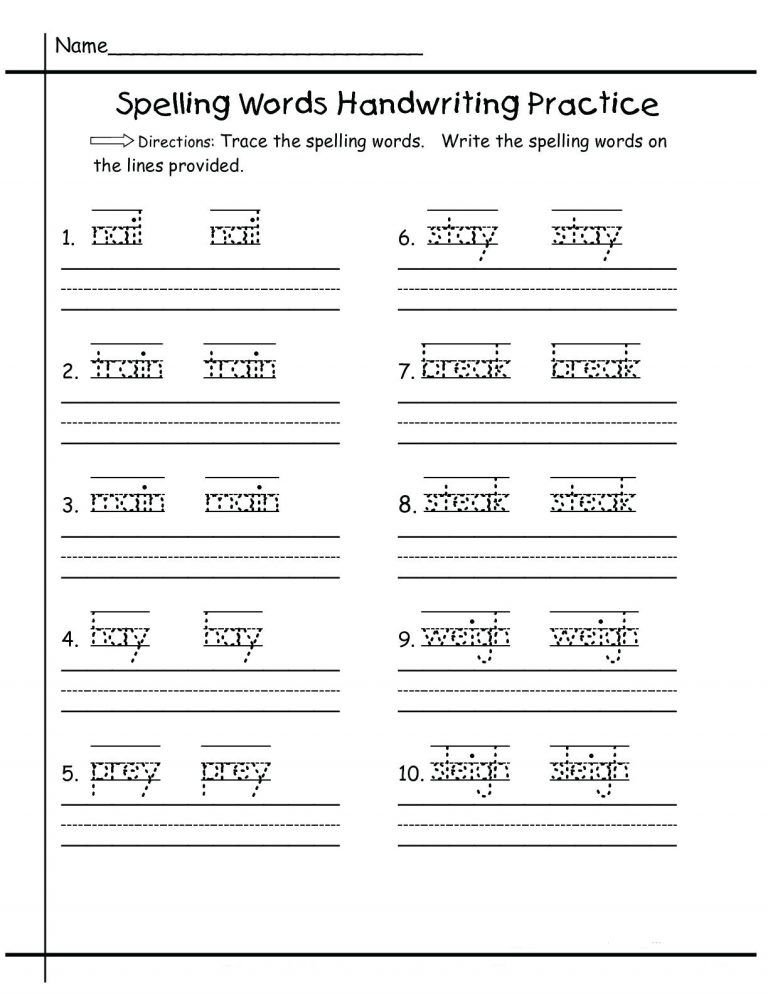 Year 1 Handwriting Practice Worksheets