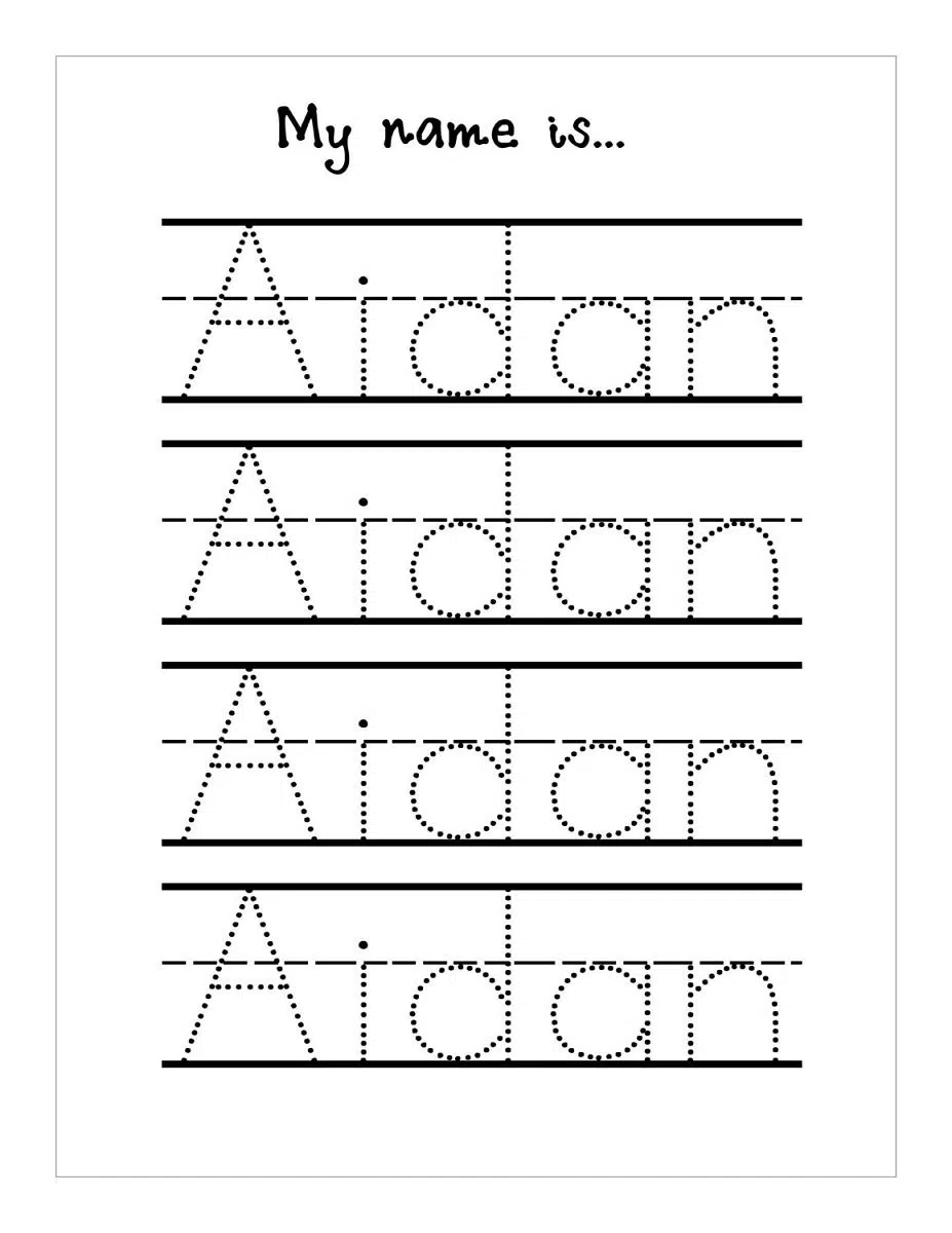 Dotted Line Name Tracing Worksheets