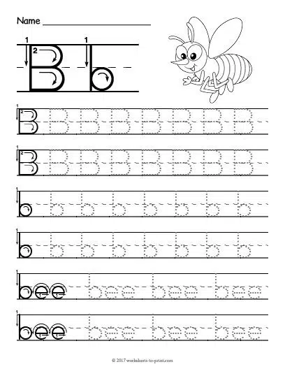Letter B Tracing Worksheets