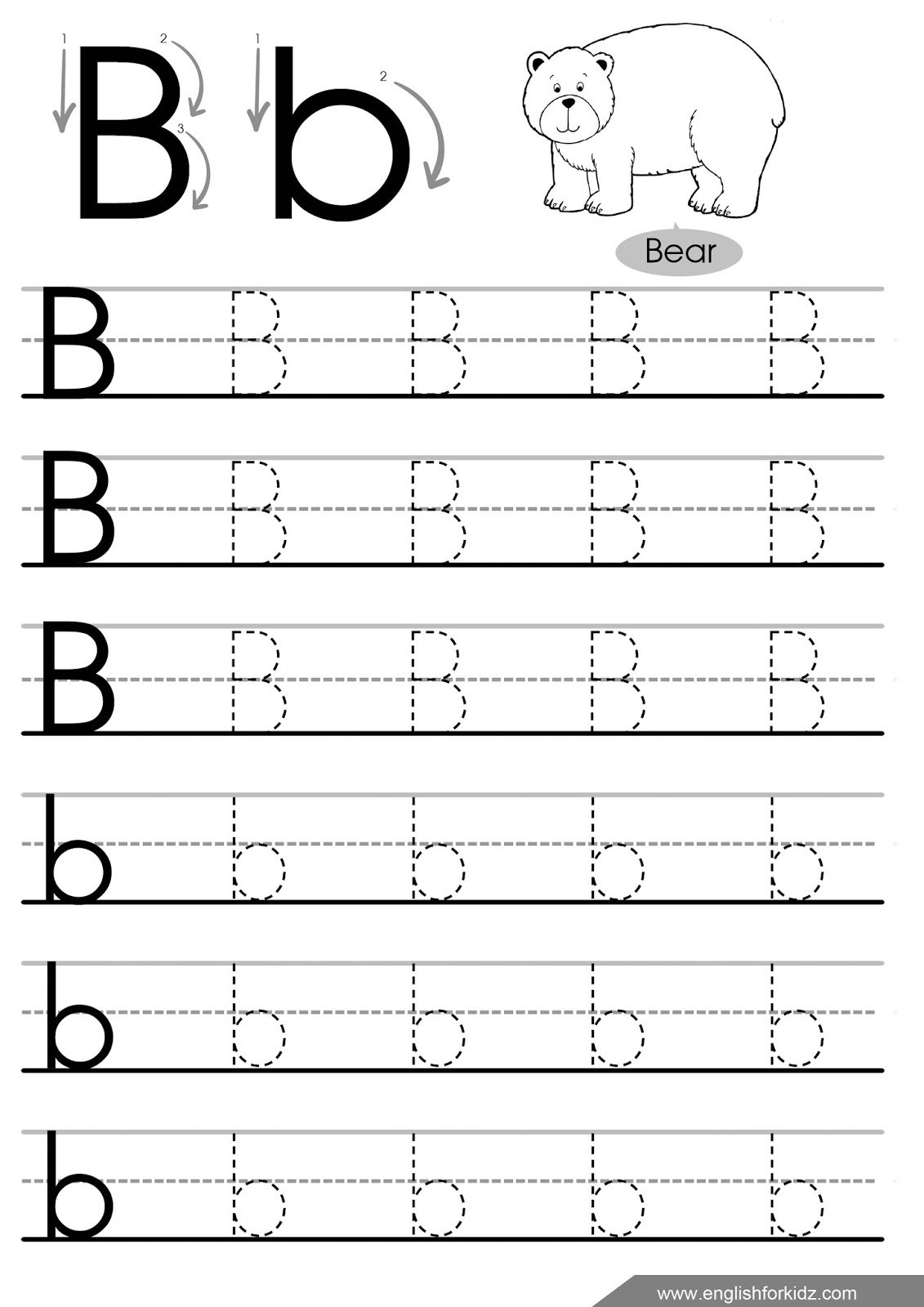 Letter B Worksheets Flash Cards Coloring Pages
