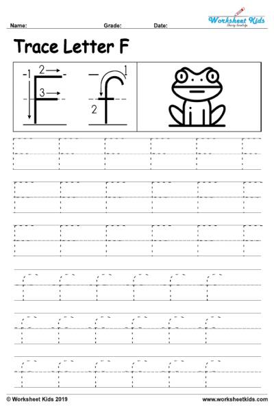 Letter F Alphabet Tracing Worksheets