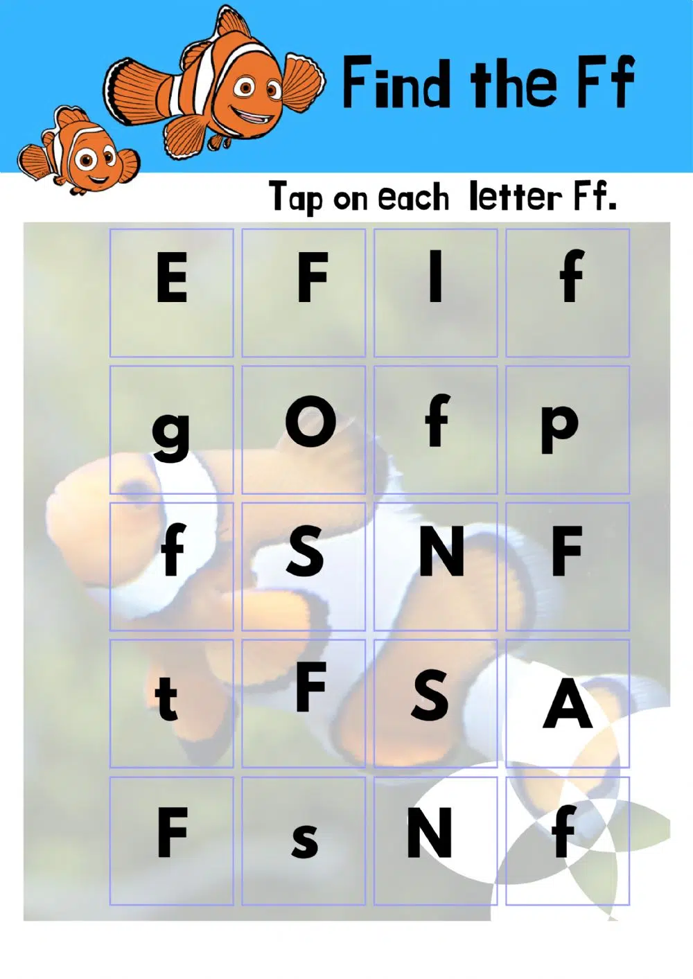Letter F Recognition Worksheets