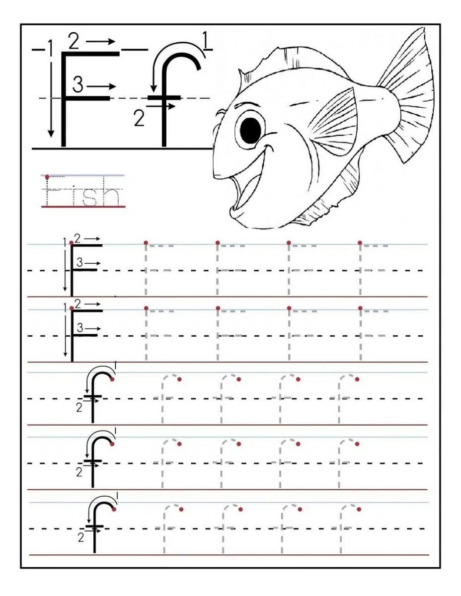 Letter F Tracing Worksheets