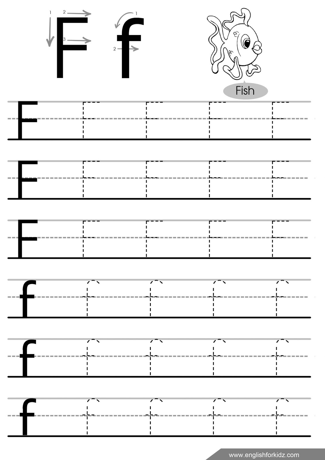 Letter F Worksheets Flash Cards Coloring Pages